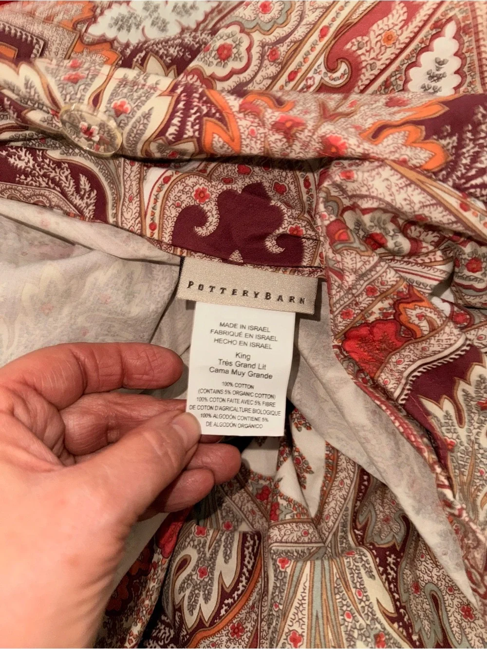 Pottery Barn Caesarea Paisley Rare King Duvet Cover